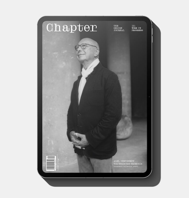 iPas Mock up of design magazine Chapter with Axel Vervoordt on the cover