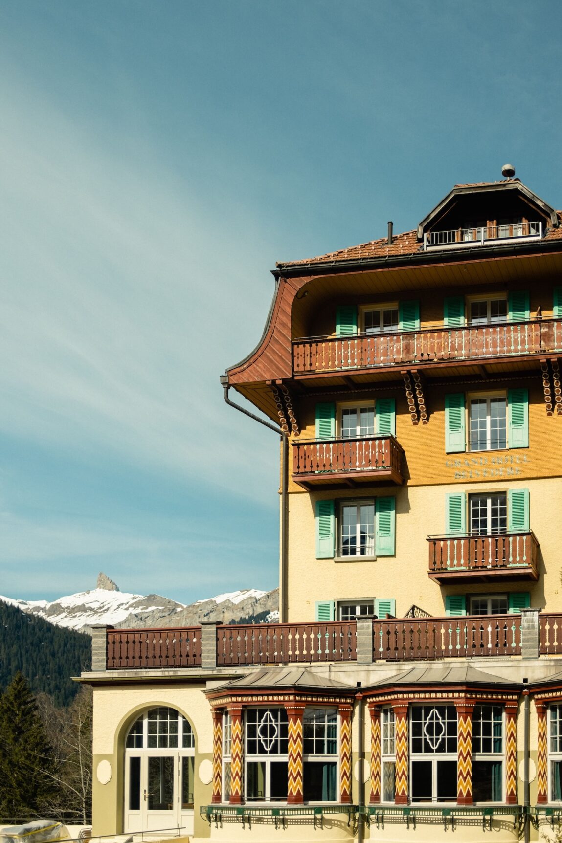 Fassade des Grand Hotel Belvedere in Wengen