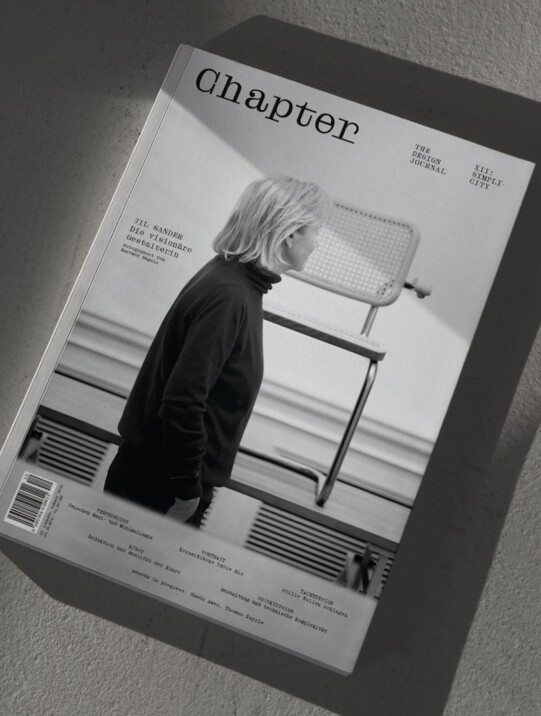Mock up of the cover with iconic designer Jil Sander of design magazine Chapter