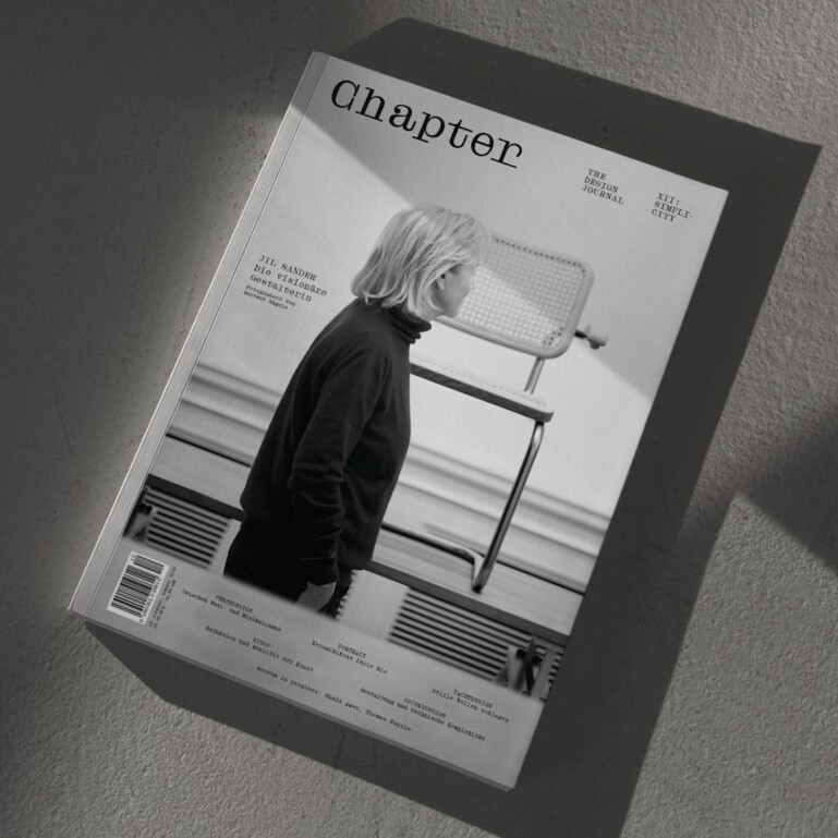 Mock up of the cover with iconic designer Jil Sander of design magazine Chapter