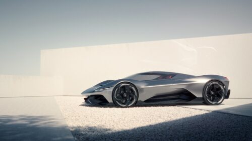 side view of the New Chevrolet Corvette CX Concept Car Monterey Car Week 2025