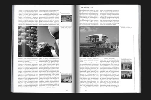 Mock up of design magazine Chapter showing brutalist buildings