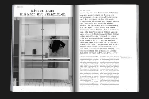 Mock up of design magazine Chapter showing a feature about german design legend dieter dams 