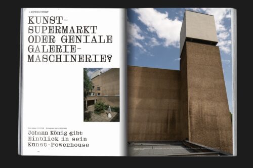 Mock up of design magazine Chapter showing Johann König gallery building chruch St. Agnes in Berlin