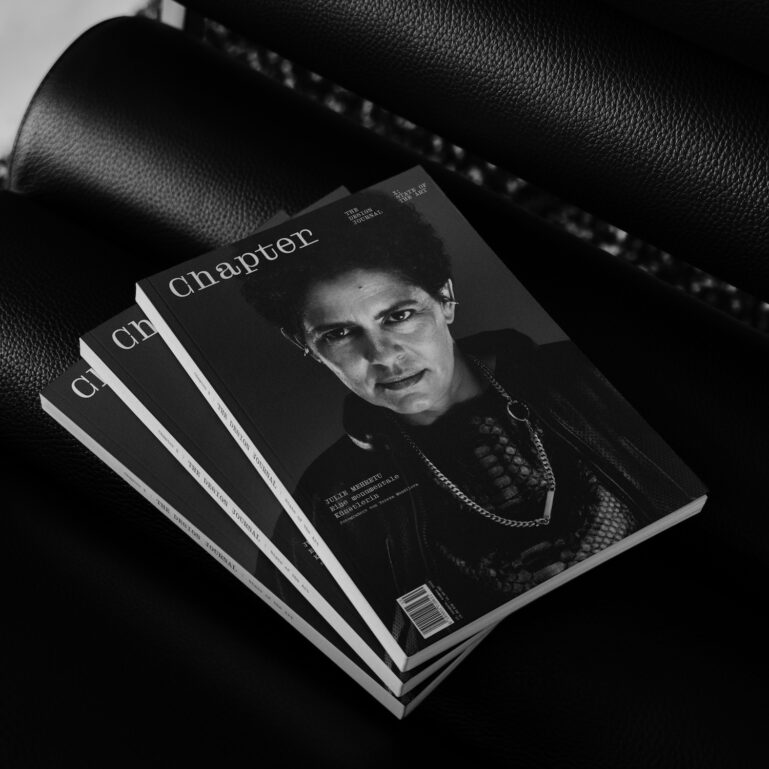 mock-up of design magazine Chapter featuring artist Julie Mehretu on the cover