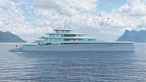 Rendering of Superyacht Haven,by Designer Felix Chapman-Sheath (CS Yacht Design)