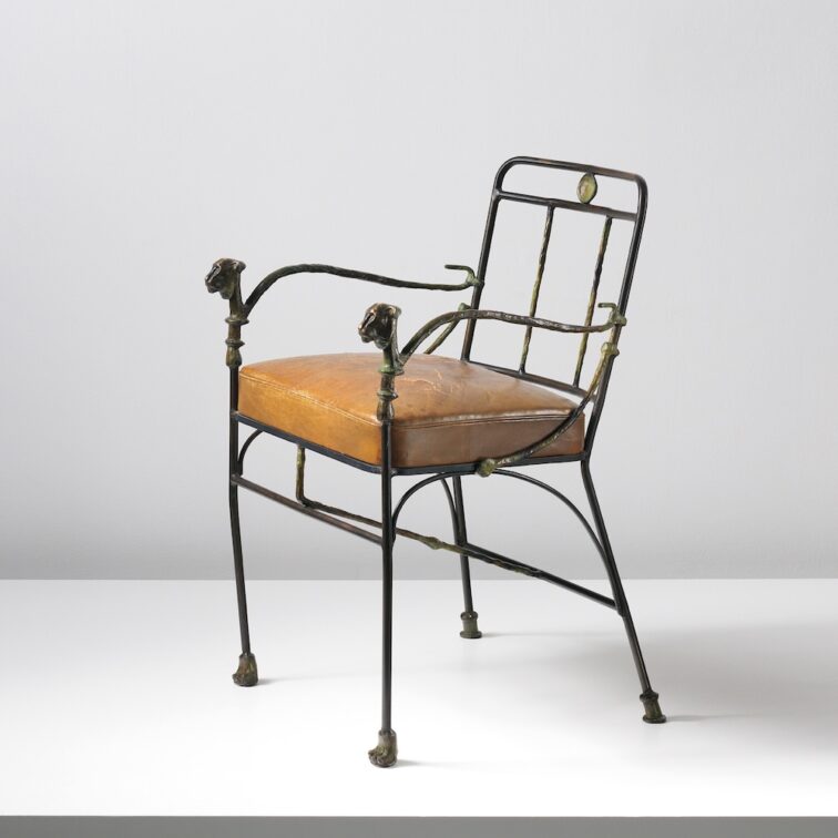 Têtes de lionnes armchair by Diego Giacometti sold by Phillips Auction