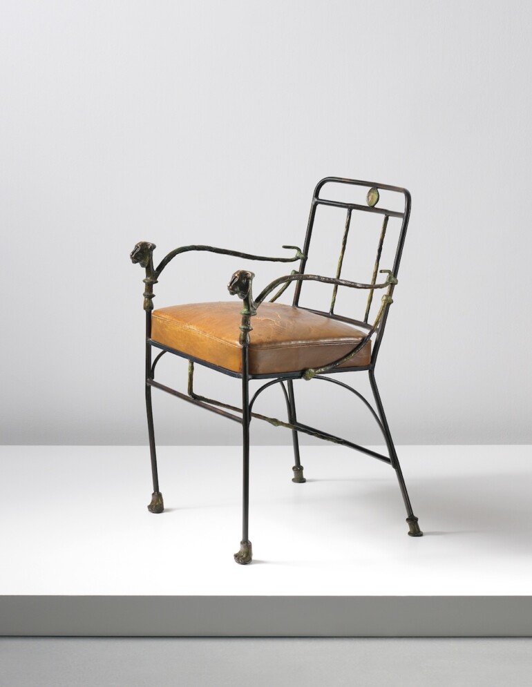 Têtes de lionnes armchair by Diego Giacometti sold by Phillips Auction