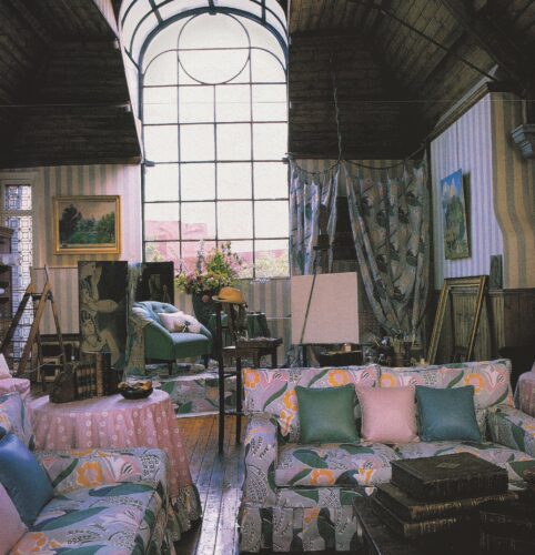 Laura Ashley's design for Artist’s studio featuring the Bloomsbury Room collection, London, UK, 1987, from the book Making Space published by Phaidon