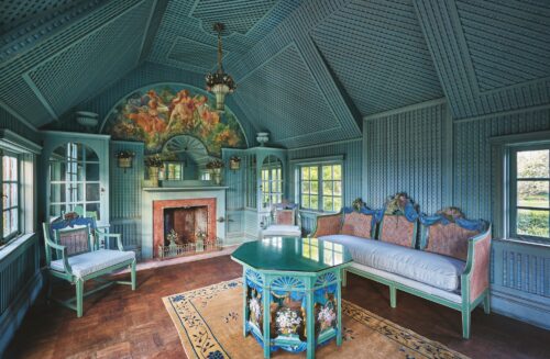 Female Interior Designer Elsie de Wolfe's Tea House, Planting Fields, Oyster Bay, NY, USA, 1916, from the book Making Space published by Phaidon