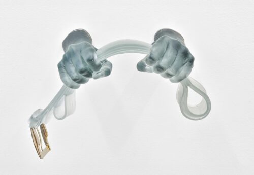 Glass artwork "In my Hand", by artist Monica Bonvicini, for exhibittion "Future Horizons – Design for a Complex World" in Munich