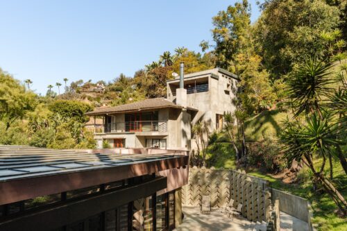 David Lynch House Hollywood Hills on Senalda Road – Beverly Johnson House by Lloyd Wright, Mid-Century Modern architecture, film location, compound for sale