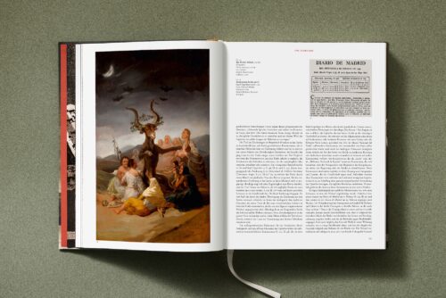 Illustrated book Goya. The Complete Prints in a yellow linen binding with blue lettering and dust jacket, published by TASCHEN Verlag.