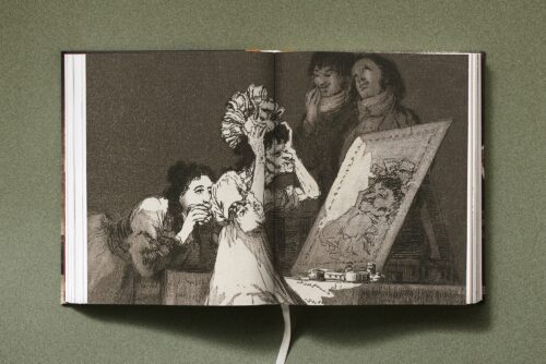 Illustrated book Goya. The Complete Prints in a yellow linen binding with blue lettering and dust jacket, published by TASCHEN Verlag.