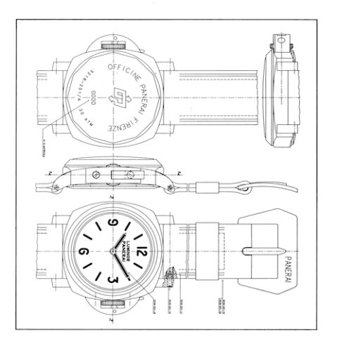 Historic Sketches of Panerai Watch Luminor 