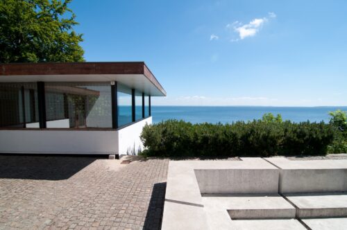 Louisiana Museum of Modern Art by Jørgen Bo and Vilhelm Wohlert: modern Danish architecture with glass façades, sculpture garden, and views of the Øresund.