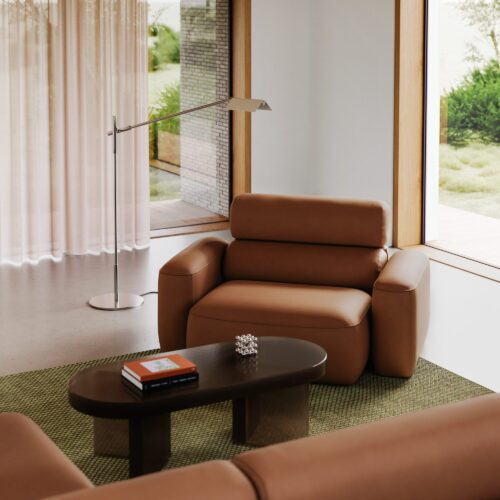 Sofa by Tylko in colour cognac