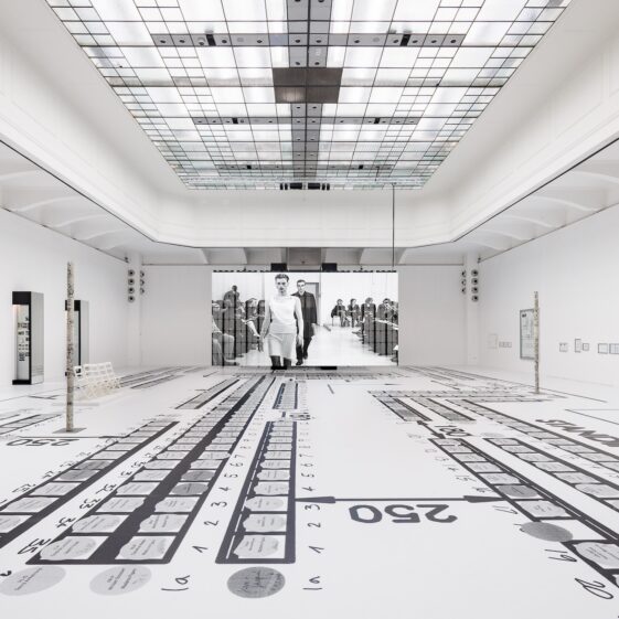 Installation view Helmut Lang. Séance de Travail 1986–2005 at MAK Vienna