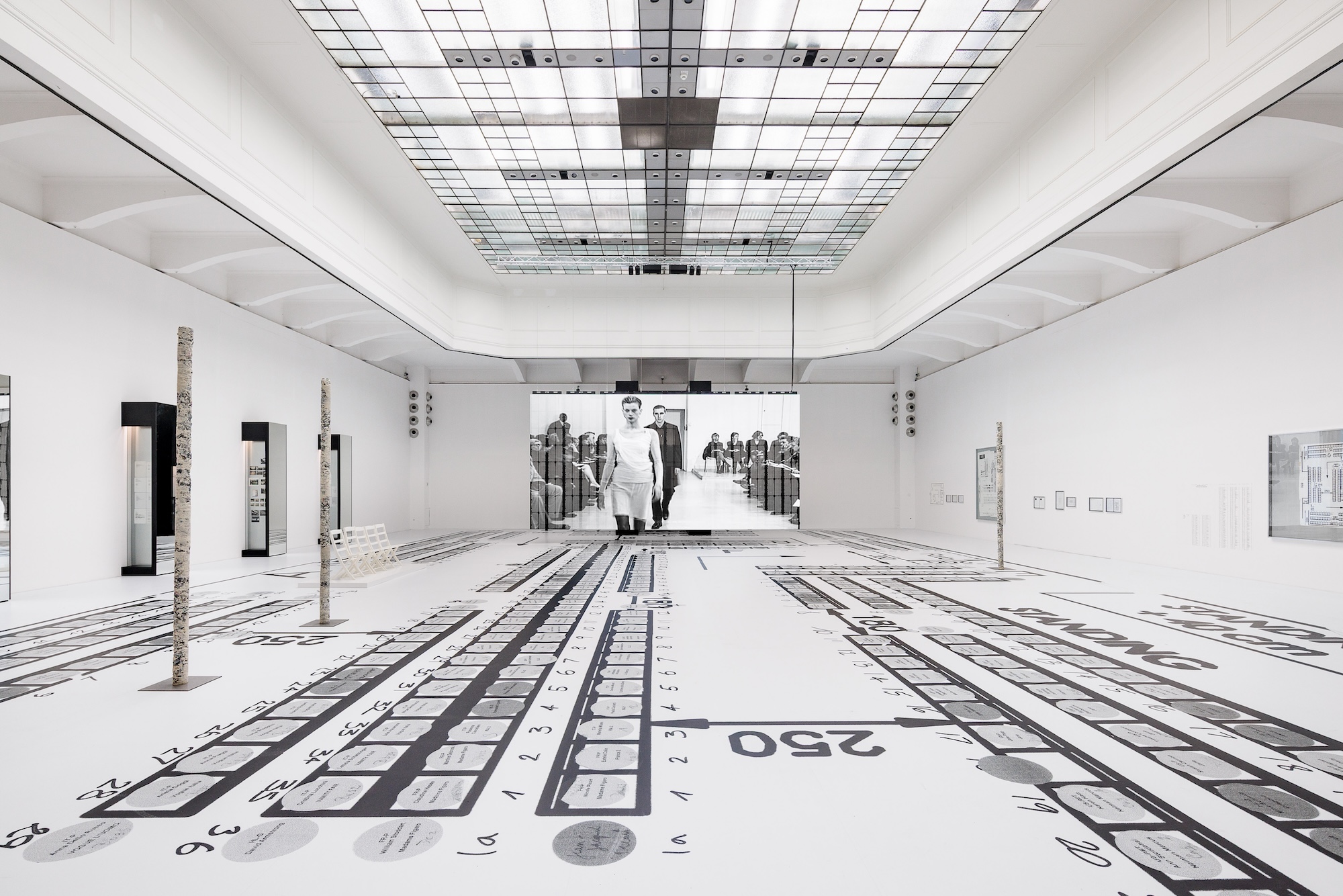 Installation view Helmut Lang. Séance de Travail 1986–2005 at MAK Vienna