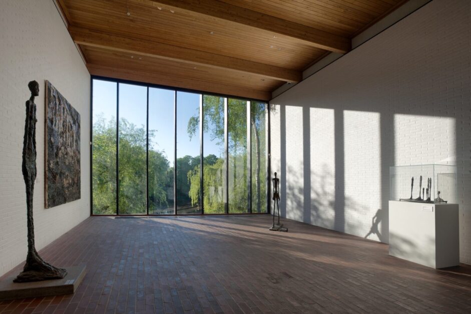 Louisiana Museum of Modern Art by Jørgen Bo and Vilhelm Wohlert: modern Danish architecture with glass façades, sculpture garden, and views of the Øresund.