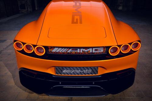 rear view of Mercedes Concept AMG GT XX vision car 2025 