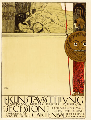 GUSTAV KLIMT, «Ver Sacrum. Theseus and Minotaur.» Poster for the 1st Art Exhibition of the Association of Austrian Artists, Secession. Condition before censorship, 1898