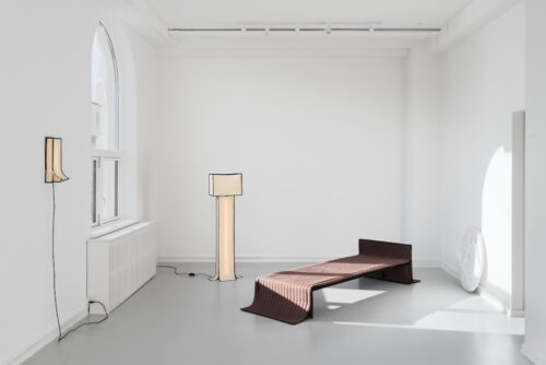 Installation view of new Copenhagen gallery Innenkreis, with exhibition titled 