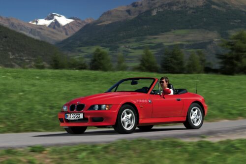 BMW Z3 Roadster from 1995, in colour red