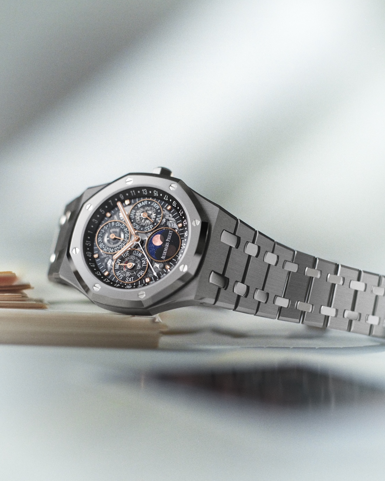 Audemars Piguet Unveils the Royal Oak Selfwinding Perpetual Calendar Openworked with the All-New Calibre, presented at Watches & Wonders 2026