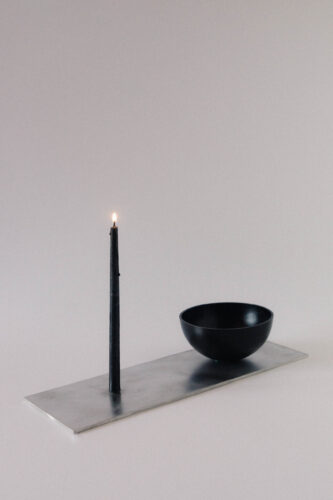 The Ember Tray Metal bowl and candle holder by design studio coseincorso.