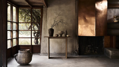 Capsule collection of furniture, textiles, and accessories, launched in 2023 by West Elm in collaboration with Colin King and photographed at the Schindler House, the architectural icon designed by Rudolph Schindler.