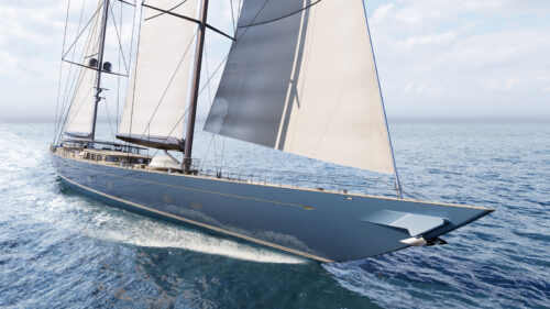 Project Zero sailing superyacht renderin