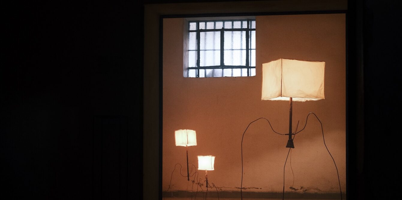 Installation of lamps from Fenna Kosfeld’s “Mother Dweller” series.