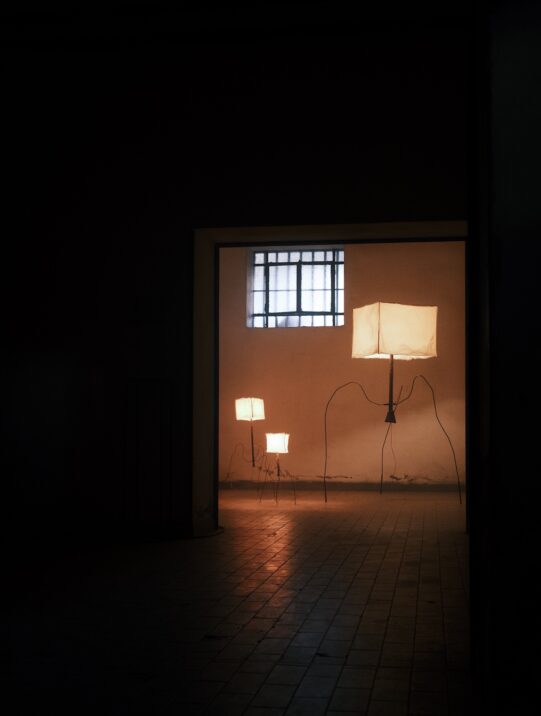 Installation of lamps from Fenna Kosfeld’s “Mother Dweller” series.