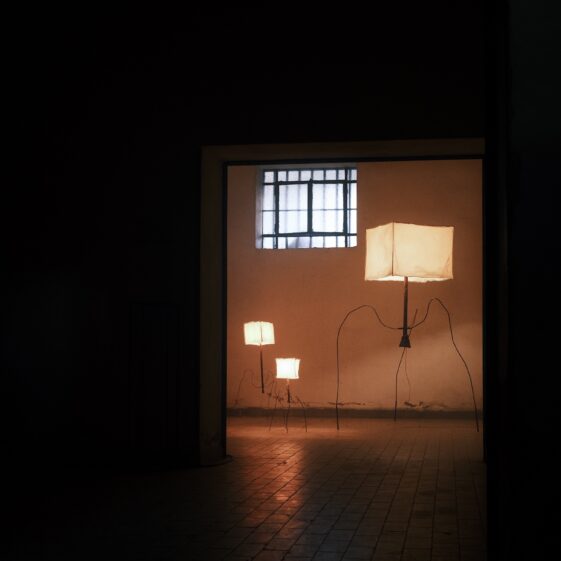 Installation of lamps from Fenna Kosfeld’s “Mother Dweller” series.