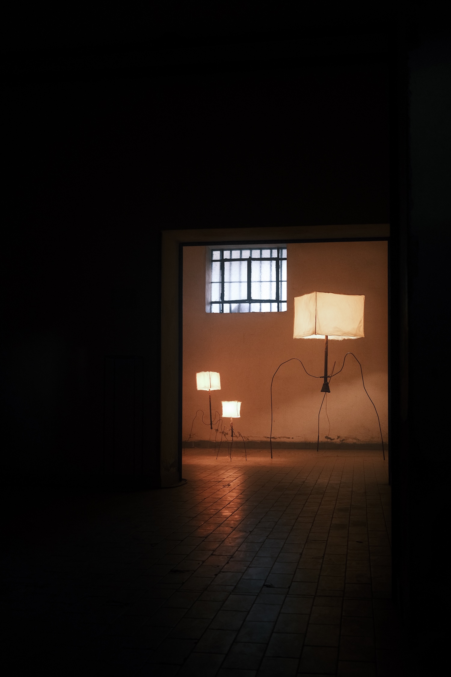 Installation of lamps from Fenna Kosfeld’s “Mother Dweller” series.