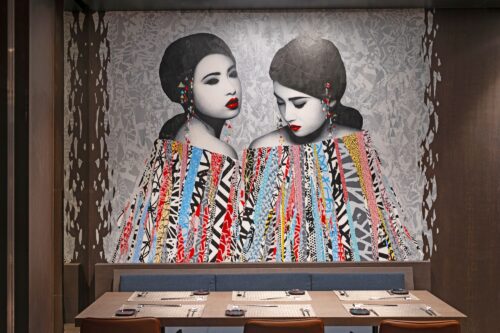 artwork by artist carl hush at kokos restaurant scenic eclipse II scenic cruises