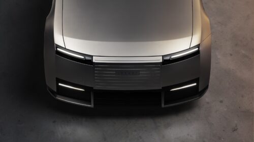 front view of the Jaguar Type 01 silver design 