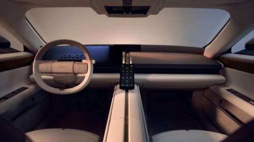 interior of the jaguar Type 01 silver design 