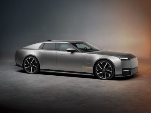 side view of the new Jaguar Type 01 in silver