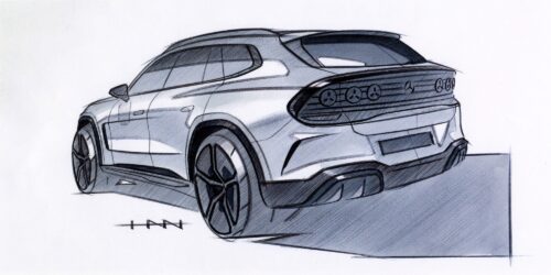 design sketch of the new Mercedes-AMG GT SUV